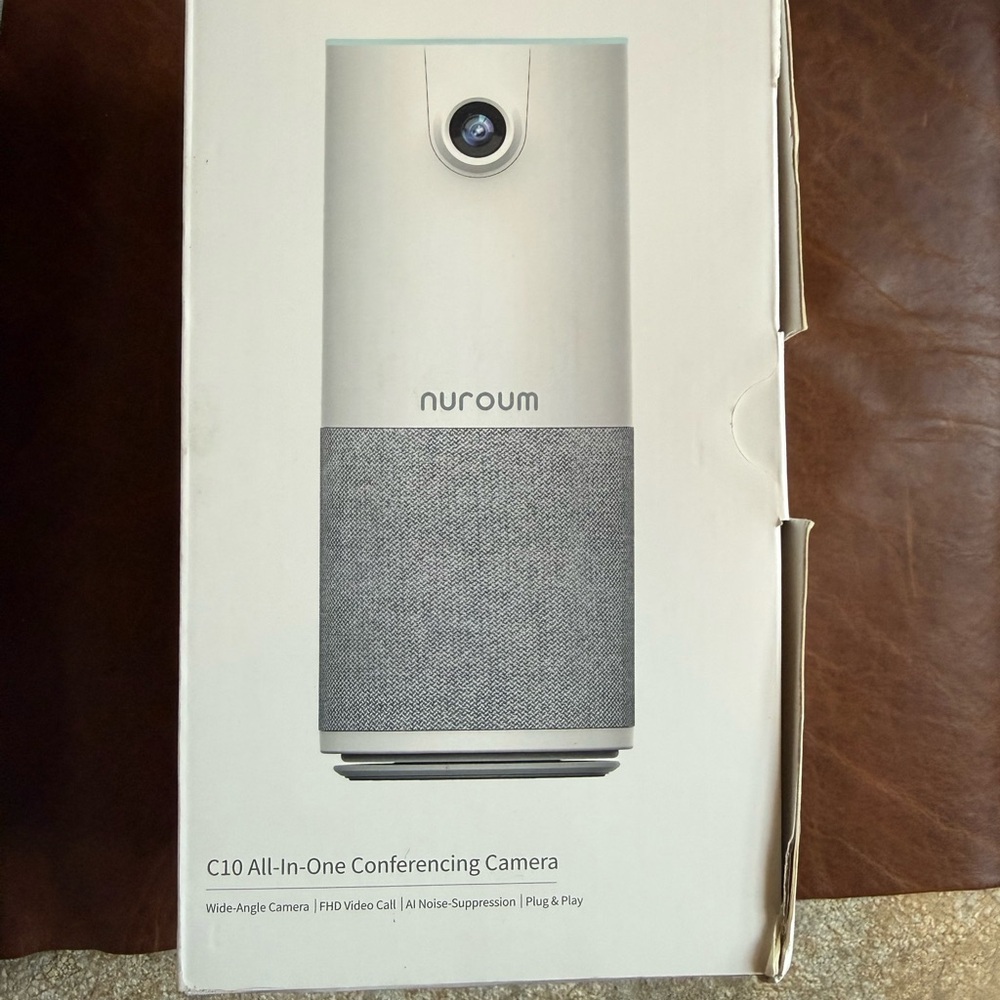 C10 All-in-One Conferencing Camera and Speaker, White and Gray
